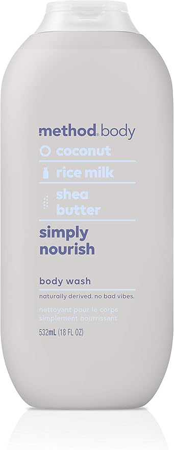 Method Body Wash Simply Nourish Paraben and Phthalate Free 18 oz (Pack of 6)
