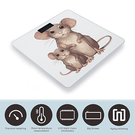 Mother and Child Rats Bathroom ScaleHighly Accurate Digital Weighing Machine for People Bright LED Display Weight Scale for The Aldult Home Use