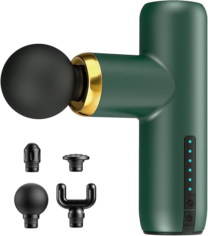Mini Massage Gun Pocket-Sized Massage Gun Deep Tissue Quiet Portable Percussion Muscle Travel Massager GunBack/Neck Massager for Pain Relief Deep Tissue(Green)