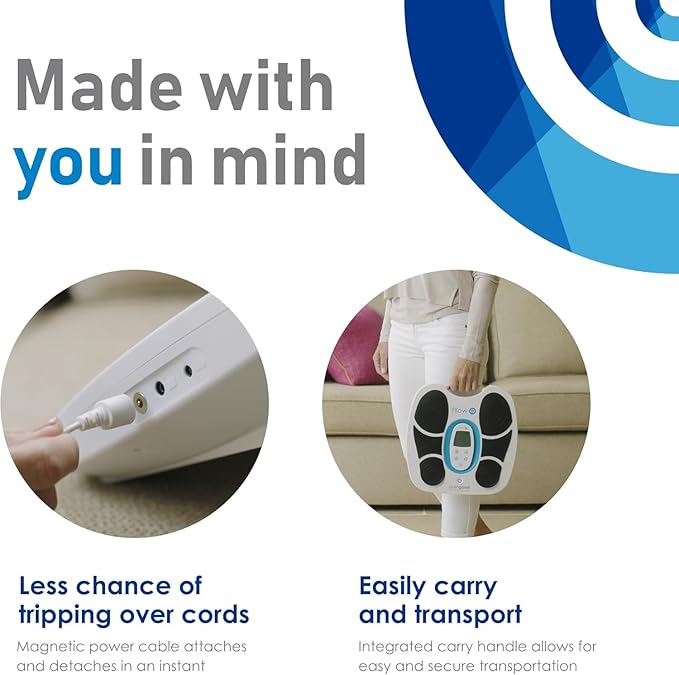 Paingone Fllow Arthro - Pain Relief Device for Feet &amp Legs – 150 Intensity Levels 25 Waveform Patterns Wireless Remote Control 36-Hour Battery Life Adhesive Pads for Targeted Knee &amp Leg Re