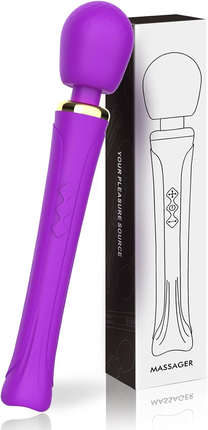 Rechargeable Personal Wand Massager - Travel - Quiet - Handheld Cordless Massager Relax Body Muscles - Perfect Back Legs Hand Pains and Sports