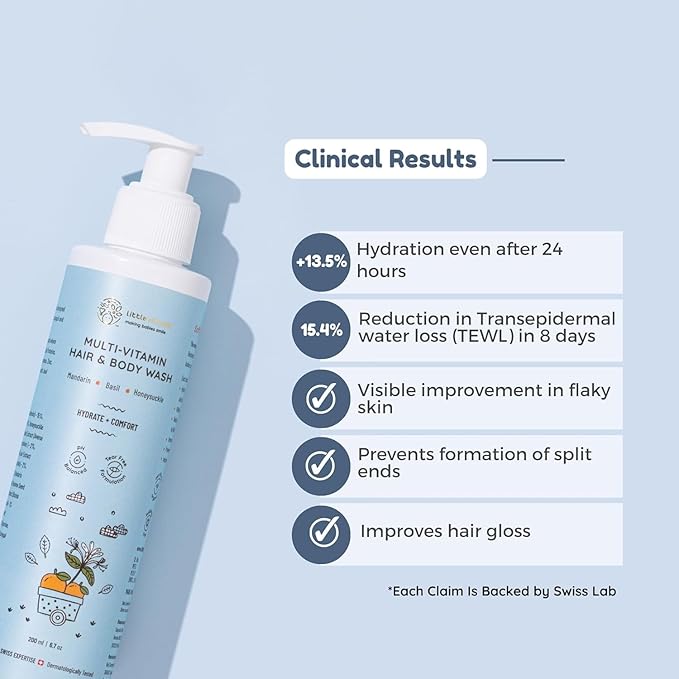 Lill Hair &amp Body Wash Natural Formula with Honeysuckle Basil Mandarin pH Balanced Tear-Free