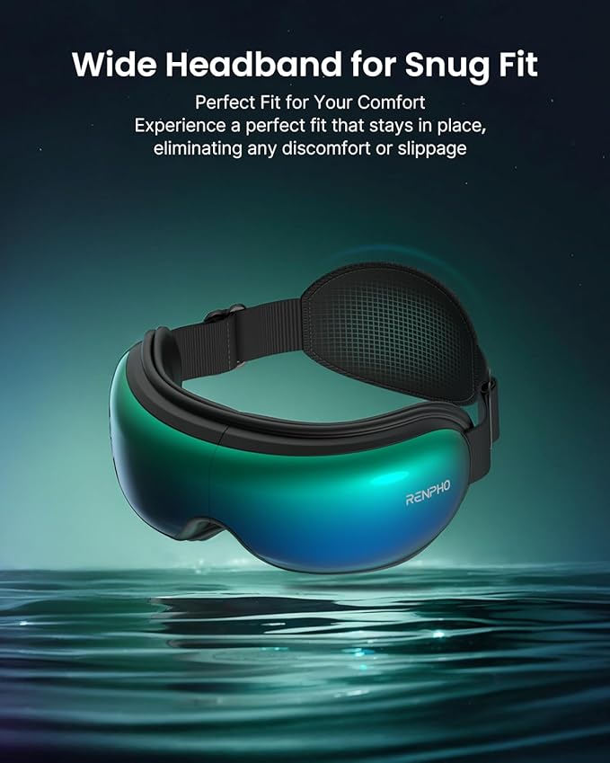 RENPHO Eye Massager with Heat Birthday Gifts for Women Men Her Eyeris 1 Heated Sleep Mask Eye Care Headache Massager for Migraines with Bluetooth Music