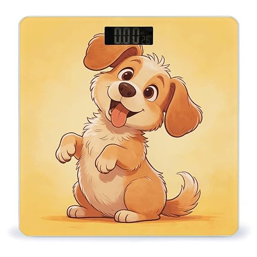 Funny Little Dog Weight ScaleClear LED Display Bathroom Digital Weighing ScaleTempered Glass Digital Bathroom Scale for Body Weight Capacity Up to 400 Lbs