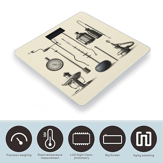 Medical Apparatus and Instruments Weight Scale Large Bathroom Scales Digital Weight with Bright LED Display Non Slip Automatic Weighing Scale Fashion Weighing Machine for Body