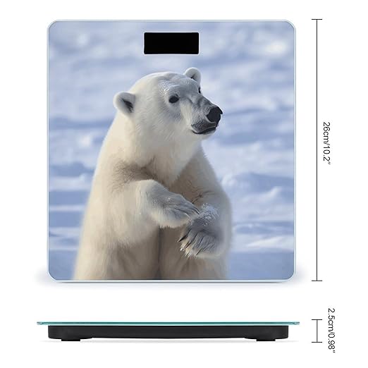 Polar BearScale for Body Weight with LCD High Precision Weighing Scales Fashion Sturdy Tempered Glass Weight Scales Easy-to-Read Digital Bathroom Scale for Daily 400lb