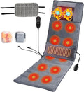 Full Body Massage Mat with Heat with Inflatable Head Pillow Electric Vibration Massage Pad Back Massager for Chair 10 Motors 9 Modes 3 Heat Levels Lumbar Pillow for Home Office Women Men Gift