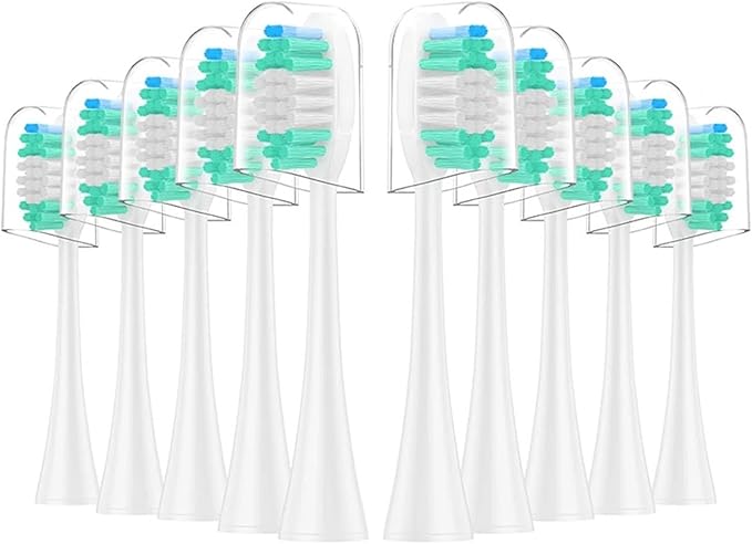 10 Pieces Electric Toothbrush Soft Bristle(Brown)