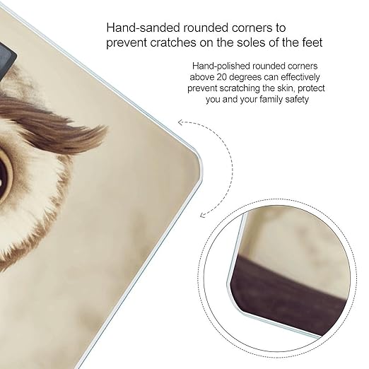 Cute Owl Weight Scale for Body Weight Digital Bathroom Scale High Capacity Accurate Digital Weighing Scales and Easy-to-Read on Backlit LCD Display Scales