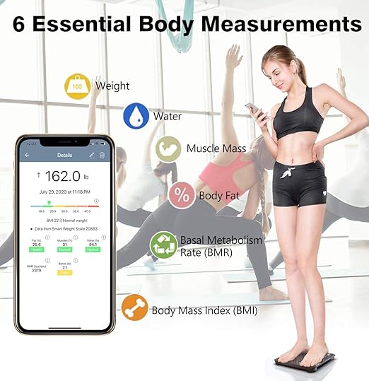 Nunet Smart Digital Bluetooth Bathroom Weight Scale Body Mass Index Body Fat 400lb Capacity