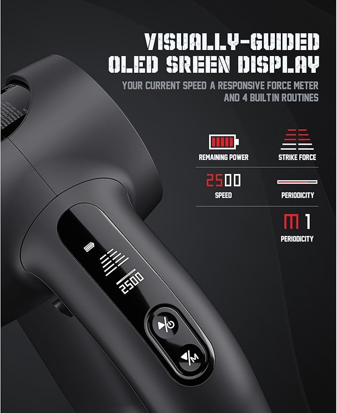 Shaw Strength S6 Pro Massage Gun Deep Tissue Percussion with 16mm Amplitude Professional Muscle Massager Gun for Athletes Pain Relief Handheld Massagers for Muscles 7 Attachments
