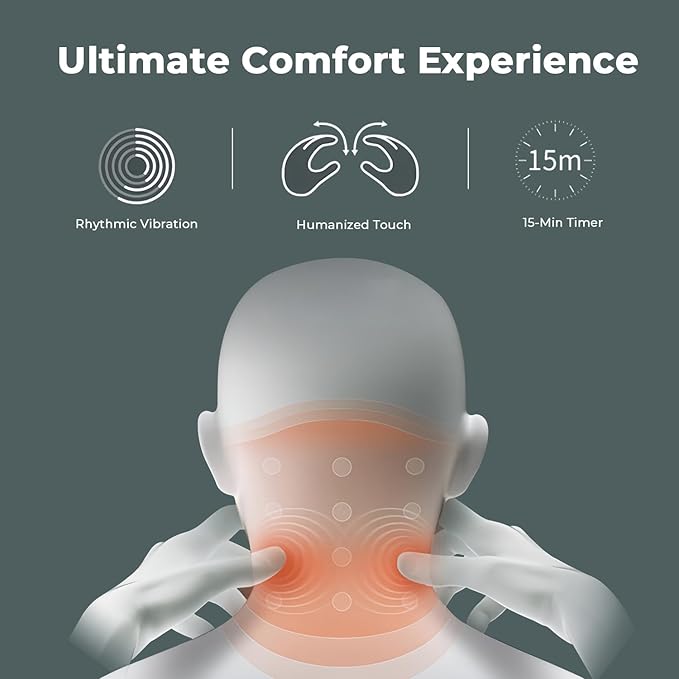 Neck Massager with Heat - Deep Tissue Neck Pain Relief U-Shape Design Electric Massager Pillow for Travel Office Home Shiatsu Neck Massager Gifts for Men Women Dad Mom Pink