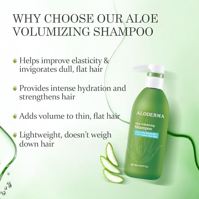Aloderma Shower Set: Nourishing Body Wash Volumizing Shampoo Hydrating Cleanser