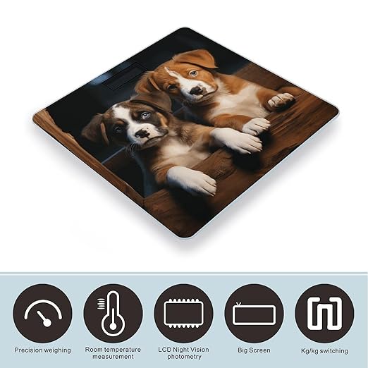 Puppies Dogs Pets AnimalsScale for Body Weight with LCD High Precision Weighing Scales Fashion Sturdy Tempered Glass Weight Scales Easy-to-Read Digital Bathroom Scale for Daily 400lb