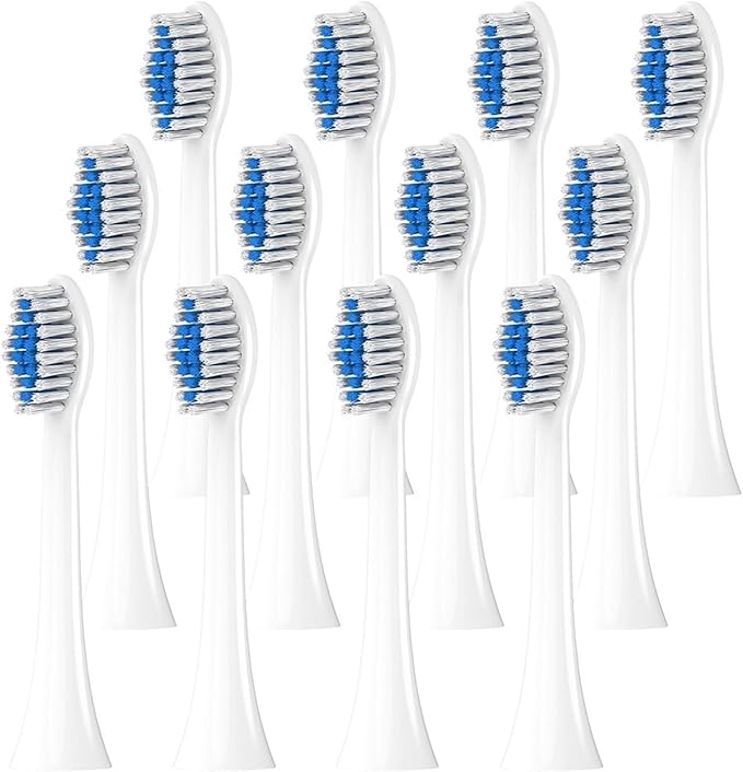 Replacement Toothbrushes Head Compatible for 1100 2100(White-12 Pcs)