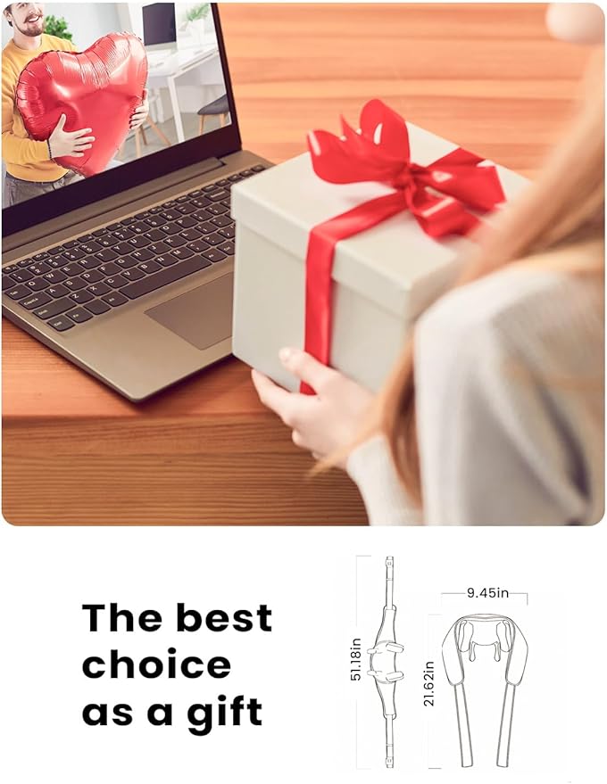 Shiatsu Neck Massager with Heat for Pain Relief Deep Tissue Upgraded Adjustable Width 4D Kneading Shoulder Massage Electric Back Massage Pillow Gifts for Women Men Mom Dad Mothers Day