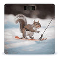 Skiing Squirrel Scale with LCD Easy-to-Read Anti-Slip Weight Digital Bathroom Scale Precision Weighing Scales Sturdy Tempered Glass Body Weight Scales for Daily Use