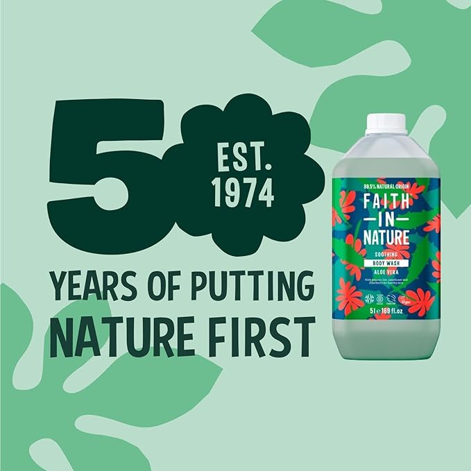 FAITH IN NATURE Natural Body Wash - Vegan &amp Cruelty Free No SLS or Parabens - 169 fl oz Refill Pack Aloe Vera