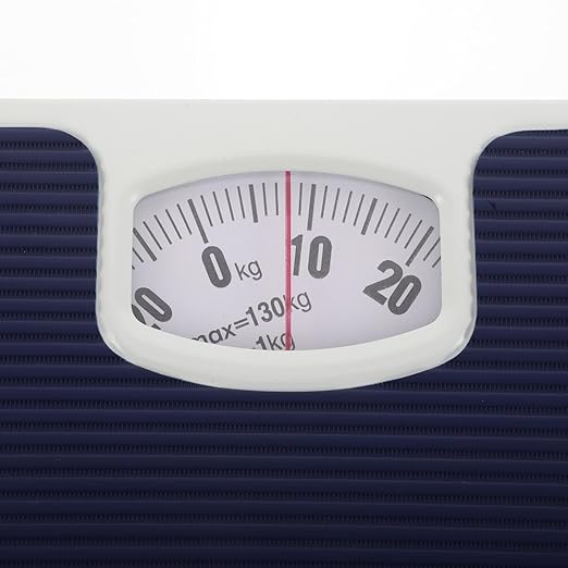 Mechanical Analog Body Weight Scale for Home Use Dark Blue Bathroom Scale with Precision Dial Sturdy Non-Electronic Health Monitor for Accurate Weight Measurement