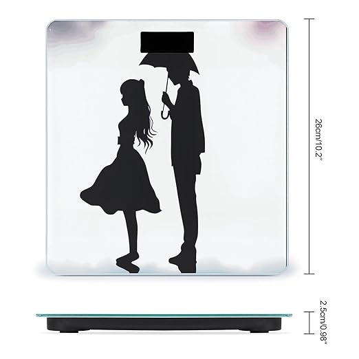Digital Bathroom Scale for Body Weight Scale with Bright LCD Display High Accuracy Step-On Technology Auto On/Off Anime Lovers Silhouette Digital Scales 400 Lbs /180kg