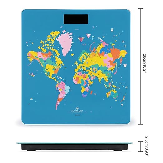 World Map Scale for Body Weight Smart Scales Digital Bathroom Scale High Precision Weighing Scales with Large Display Weighing Machine for People