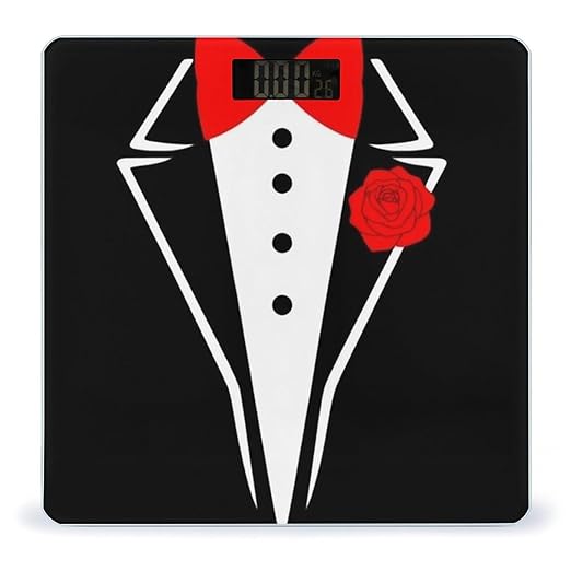 Women's Fashion Automatic Switch Digital Bathroom Weighing Scale Smart Scale Tuxedo Red Rose Black