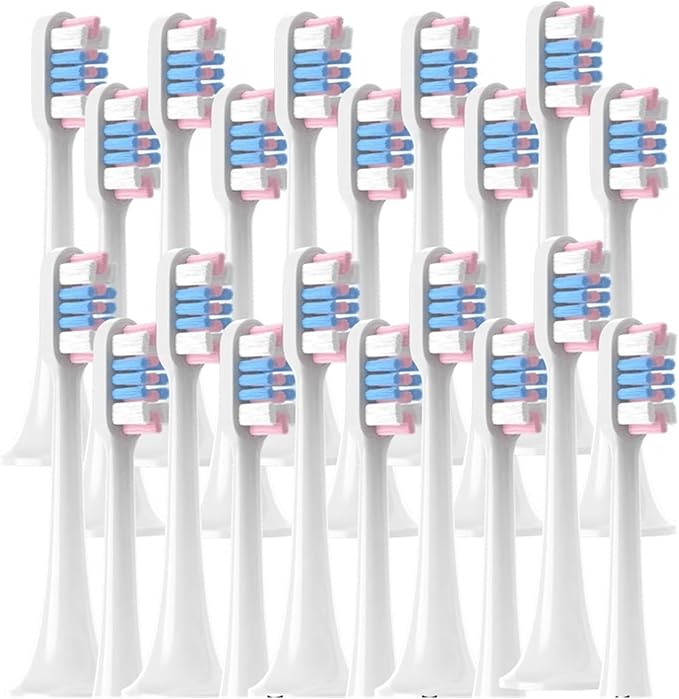 20/50PCS PCS Replacement Brush Heads Compatible for XIAOMI T300/T500/T700 Electric Toothbrush Nozzles(20WhiteBluePink)
