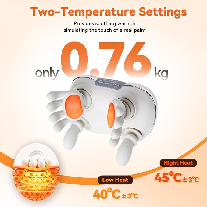 QLIFE Neck Massager with Heat Neck and Shoulder Massager Cordless Neck Massager with Fingers Neck Massager for Pain Relief Deep Tissue - 2026 New for Home Office Travel