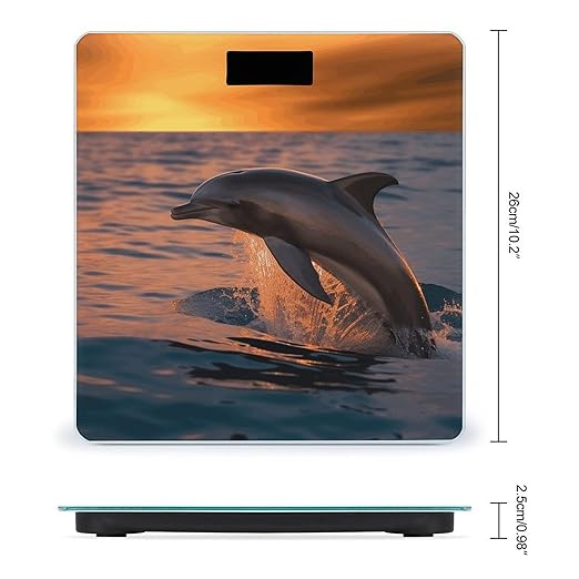 Dusk Dolphin Scale for Body Weight Sturdy Tempered Glass Weighing Scales with LCD Display Accurate Digital Bathroom Scale Convenient Body Fat Smart Scales 400lb
