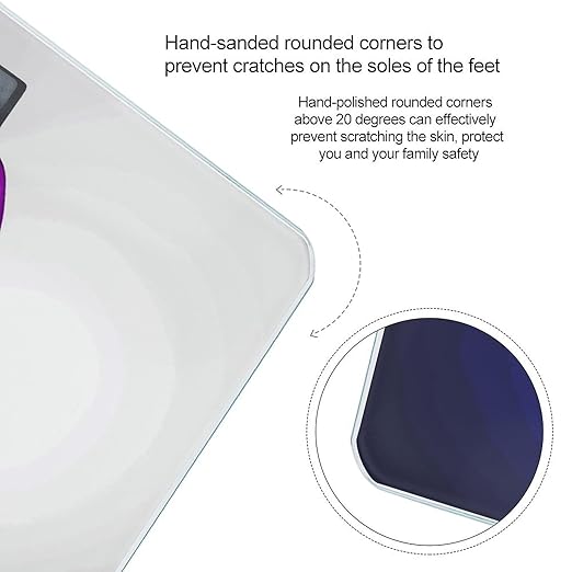 Purple ButterflyScale for Body Weight with LCD High Precision Weighing Scales Fashion Sturdy Tempered Glass Weight Scales Easy-to-Read Digital Bathroom Scale for Daily 400lb