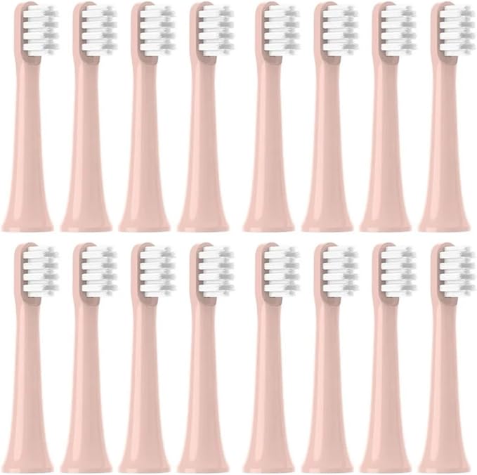 Replacement Toothbrush Head for SOOCAS EX3 SO Compatible ForWHITE PINJING Electric Soft Bristles Nozzles(16PCS Pink)