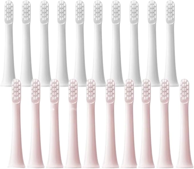 Compatible for XIAOMI MIJIA T100 Replacement Brush Heads Sonic Electric Toothbrush Vacuum Soft Bristle Suitable Nozzles 10Pcs Clean(5Pink 5White)