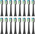 16pcs Replacement Toothbrush Heads Compatible for T3/T5/T10/T10S/T20/E7/V5(16pcs Black)