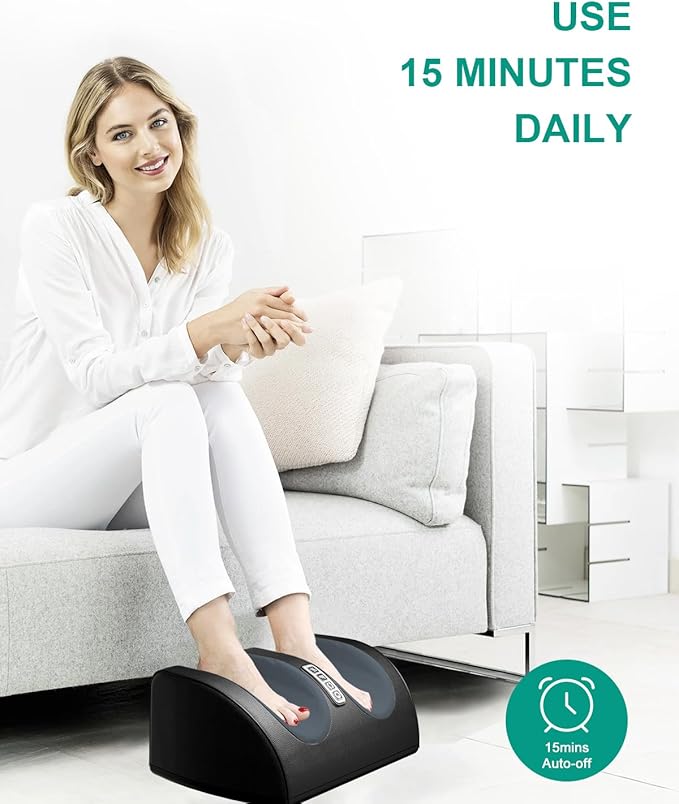 Shiatsu Foot Massager with Heat FSA Eligible HSA Foot Massager for Foot Massage and Calf Massage Foot and Calf Massager with Roller Gifts for Mom &amp Dad Valentines Day Gifts