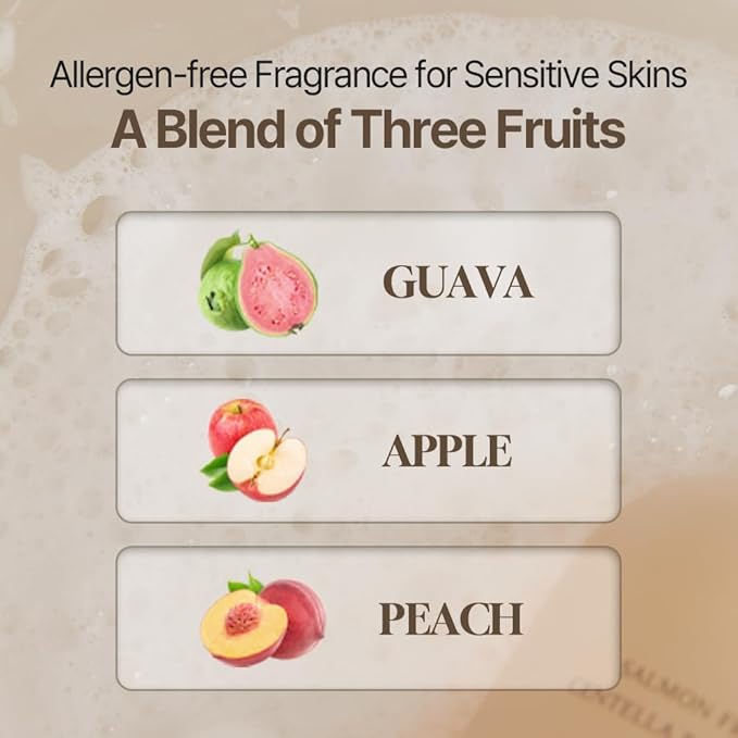 HEVEBLUE Salmon Fruity Centella Body Wash &amp Body Cream Duo - Complete Gift Set for Sensitive Skin