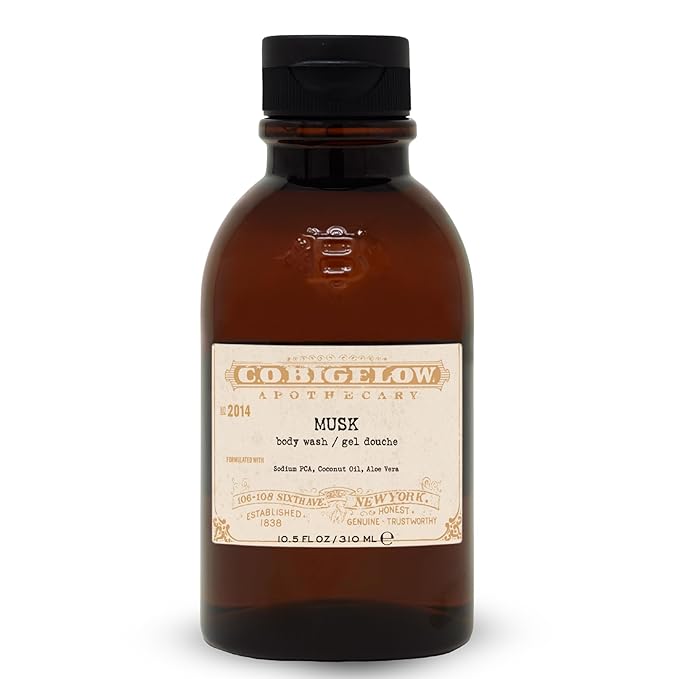 C.O. Bigelow Musk Body Wash Iconic Collection Moisturizing Body Wash with Coconut Oil &amp Aloe Vera 10.5 Fl Oz
