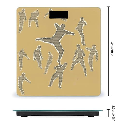 Martial Arts Scale for Body Weight Anti-Slip Digital Bathroom Scale Sturdy Toughened Glass Weighing Scales High Precision Safe Rounded Corners Smart Scales