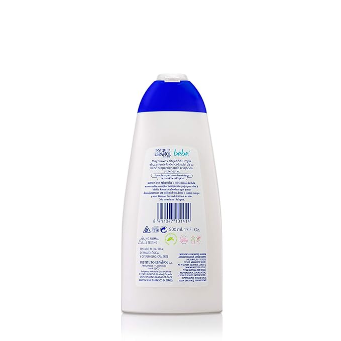 Institutoespanol Bebe Gel De Baño Sin Jabon Recien Nacido Piel Sensible Sin Alergenos 500Ml