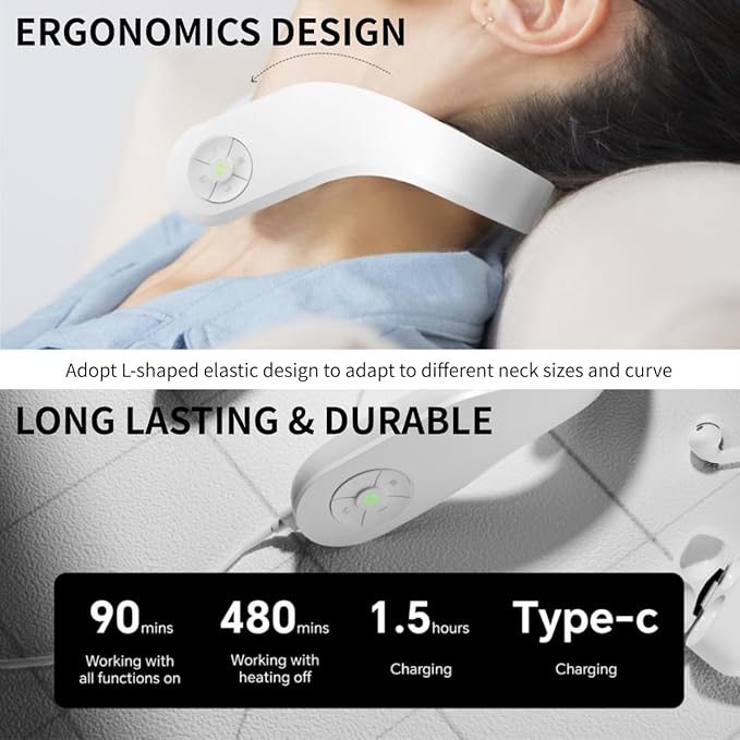 Vitality™ Magic Pro K1 Neck Massager with Heat Portable Cordless Travel Massager for Pain Relief Deep Tissue Vibration Promote Muscle Relaxation Home Use Upgraded 2026