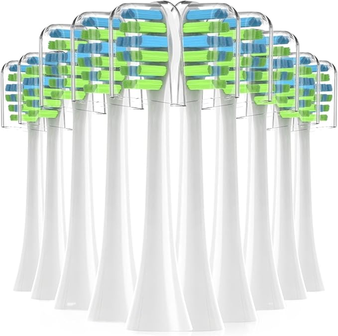Replacement Toothbrush Heads with Covers for 7am2m AM101/AM105 Electric10 Pack(Black)