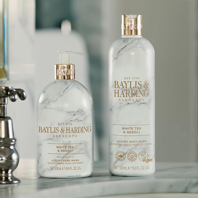 Baylis &amp Harding Liquid Body Wash Soap Elements White Tea &amp Neroli 16.9oz/500ml (4-Pack)