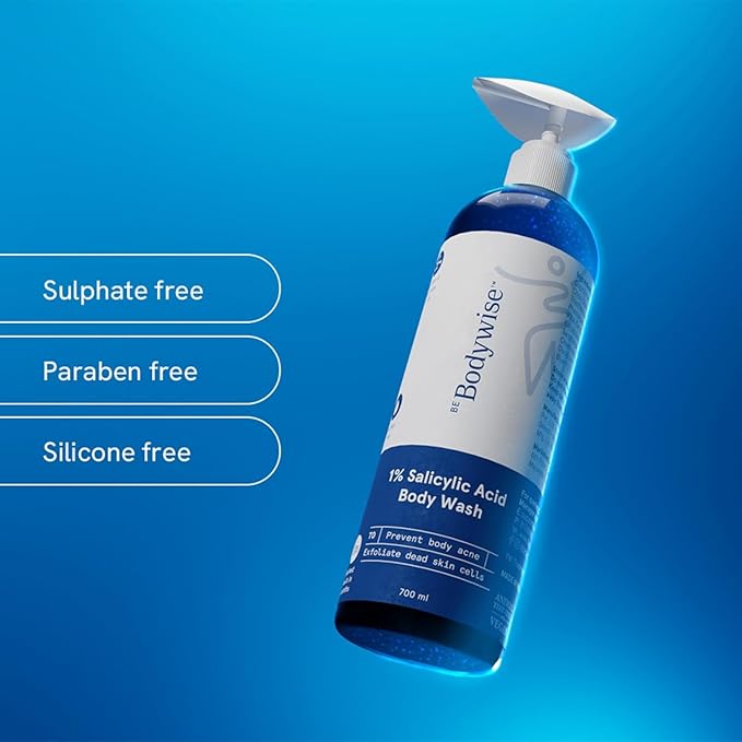 1% Salicylic Acid Body Wash 700ml | Prevents Body Acne Bumpy skin Exfoliates &amp Deep cleanses skin | Paraben &amp SLS free | Suitable for all skin types | Body Shower Gel