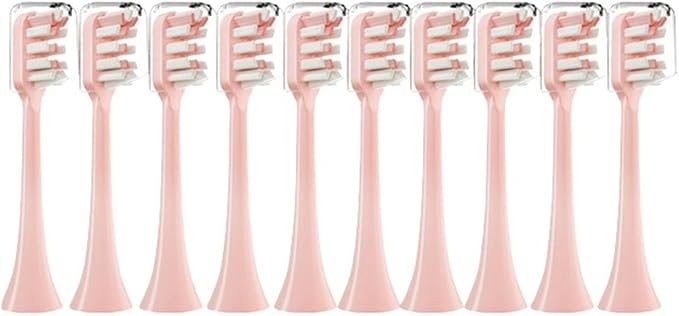10PCS Replacement Brush Heads Compatible for SOOCAS X3/X3U/X5 Toothbrush Soft Suitable Vacuum Bristle Nozzles(10pcs Pink)