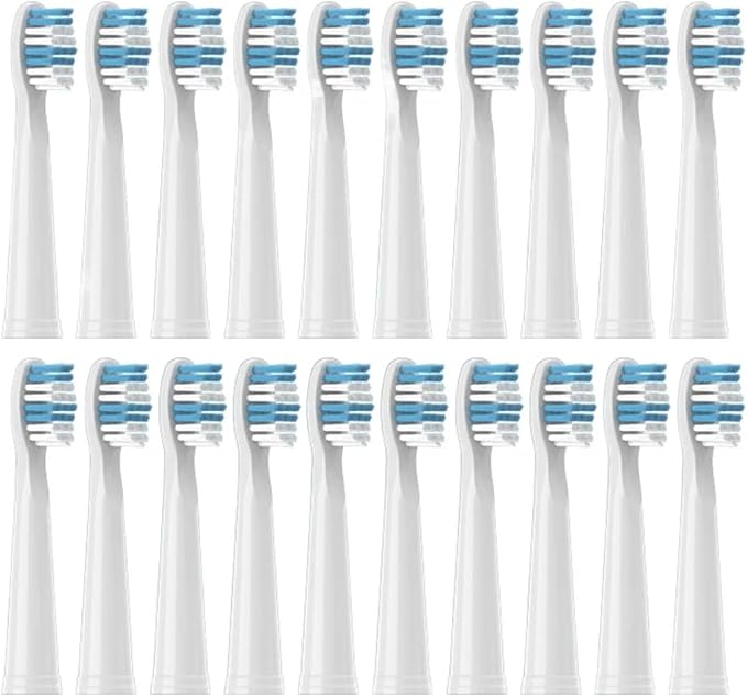 Replacement Brush HeadsCompatible for Seago Electric Toothbrushes E1-9/SG2303/SG575 Vacuum Packing(20pcs White)