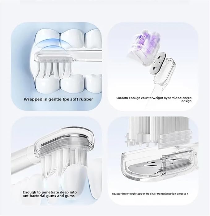 Compatible for Laifen Electric Toothbrush Brush Head LFTBO1-S LFTB01-P ABS LFTB01-A Oscillation &amp Vibration(Standard Clean x3)
