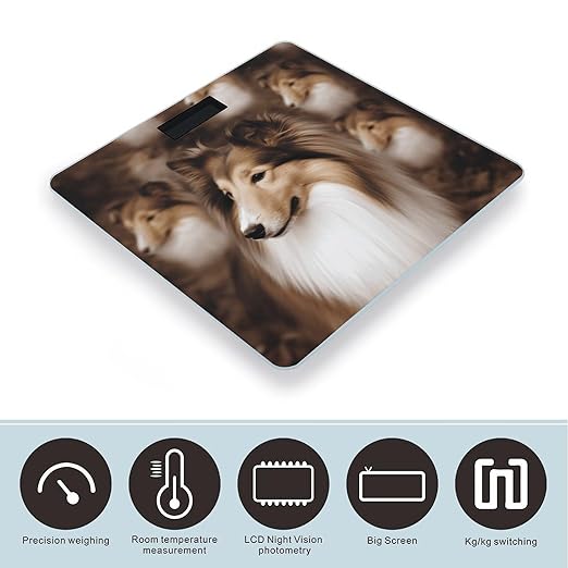 Shelties Dog Weight Scale for Body Weight Digital Bathroom Scale High Capacity Accurate Digital Weighing Scales and Easy-to-Read on Backlit LCD Display Scales
