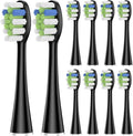 5 Pcs/10 Pcs Replacement Brush HeadsCompatible for AquaSonic Black Series Vibe Pro Duo Electric Toothbrush(10 pcs BK)