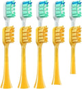 10 Pieces of Toothbrush Heads Compatible with APIYOO G7/P7/Y8/T9/T10/T6S/T7S/A7/SUP/MOLE Replacement Brush with Soft Bristles(10PCS White Yellow)