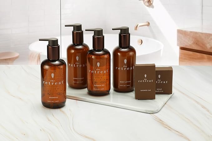 The Retreat Luxury Shower Gel with Aloe &amp Vitamin E – Gentle Cleansing &amp Hydrating Body Wash – Refreshing Spa-Inspired Scent – Cruise-Inspired Bath Experience – All Skin Types – 8.45 fl oz (25