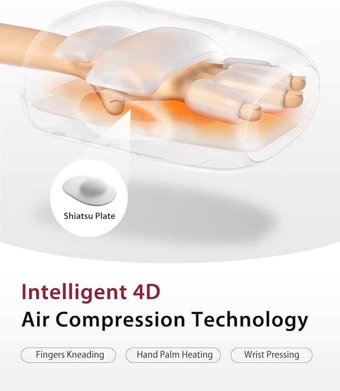 CINCOM Hand Massager with Heat and Compression Finger and Palm Massage Machine for Pain Relief Arthritis and Improved Circulation Gifts for Women (Crow)